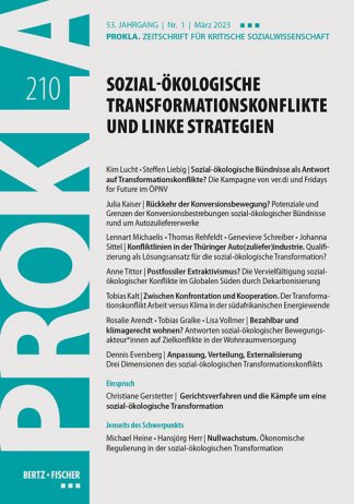 PROKLA 210: Sozial-ökologische Transformationskonflikte und linke Strategien