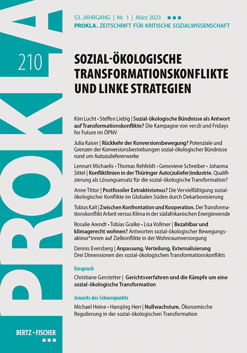 PROKLA 210: Sozial-ökologische Transformationskonflikte und linke Strategien