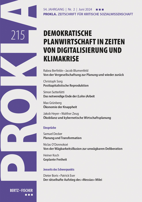 PROKLA 215: Demokratische Planwirtschaft in Zeiten von Digitalisierung und Klimakrise