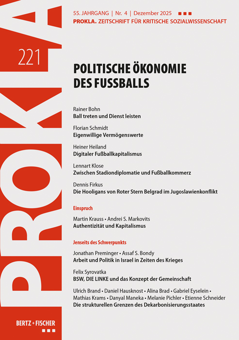 PROKLA 221: Politische Ökonomie des Fußballs